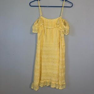Yellow off the shoulder dress